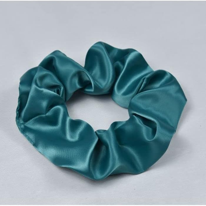 Satin Bonnet with 2 Scrunchies Suitable and Amazing Color - Turquoise, 7-8 Years - Image 3